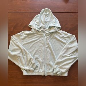 **NWOT** Girls Cropped H&M Full Zip Hoodie in Mint Green: Size 12/14